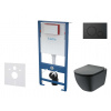 kielle Genesis Set predstenovej inštalácie, klozetu Tesi a dosky softclose, Aquablade, tlačidlo Gemini IV, matná čierna SANI11AD5501