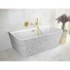 Besco VARYA Glam voľne stojaca akrylátová vaňa 170x80 cm,Strieborná,sifón click-clack Biel VANVARYA170WG2