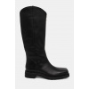 Kožené čižmy Patrizia Pepe dámske, čierna farba, na plochom podpätku, 8Y0096 L078 K103 8Y0096.L078.K103 EUR 39