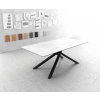 Jedálenský stôl Edge 200x100cm Laminam® keramika biela krížová podnož