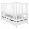 Detská postieľka so šuplíkom BASIC 120×60 cm, biela, od značky NEW BABY
