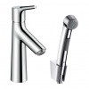Hansgrohe Talis S - Páková umývadlová batéria s ručnou sprchou Bidette a sprchovou hadicou 160 cm, chróm 72290000