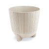 kvetináč 19,5cm RYFO N ECO WOOD DRF200NW-S449W biely plastový PROSPERPLAST