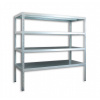 Skrutkovaný regál s kovovými policami Biedrax, pozinkovaný - 50 x 150 x 180 cm, 4 police