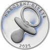 Strieborný medailon k narození dítěte 2025 - 28 mm