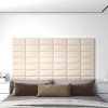 vidaXL Nástenné panely 12 ks krémové 30x15 cm zamat 0,54 m² - Krémová - 174119-108376