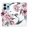Flip pouzdro iSaprio na mobil Xiaomi Redmi Note 14 4G - Pink Flowers s kapsičkami na karty (Knížkové flipové pouzdro iSaprio pro mobil Xiaomi Redmi Note 14 4G - Pink Flowers - elegantní obal s kapsami