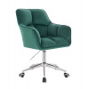 LuxuryForm DESIGN Kozmetické kreslo AMALFI VELUR na striebornej podstave s kolieskami - zelené