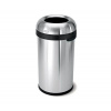 Simplehuman Kôš na odpadky 60 l, tvar guľky, otvorený, matná oceľ