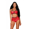 OBSESSIVE Dámska erotická súprava Leatheria set red S/M
