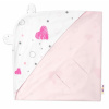 Zavinovacia deka s kapucňou, bavlna + jersey, I love Girl Baby Nellys, ružová Baby Nellys