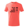Play Eat Sleep Repeat game - Tričko detské bavlnené - 146 cm/10 rokov ( Korálová )