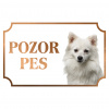 Nemecký špic stredný - Kovová tabuľka POZOR PES
