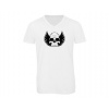 Pánské tričko s výstrihom do V Okridlená lebka