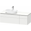 DURAVIT L-Cube závesná skrinka pod umývadlo na dosku (umývadlo vľavo), 4 zásuvky, 1420 x 550 x 482 mm, biela matná, LC4877018180000