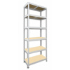 Kovový regál do garáže Biedrax 50 x 75 x 270 cm, biely - 6 políc MDF
