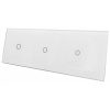 DOTYKOVÝ SKLENENÝ PANEL PRE VYPÍNAČ 1+1+1 BIELY