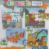 4x puzzle Car, train, plane, wagon Puzzle