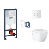 Grohe Rapid SL - Set predstenovej inštalácie, klozetu, dosky SoftClose, tlačidla Arena Cosmopolitan a súpravy na vhadzovanie tabliet, alpská biela SANI11BB3153