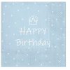 Papierové servítky Happy Birthday, modré