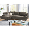 Rohová sedacia súprava Paris, blatistá hnedá látka, ľavý roh