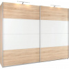 Xora SKRIŇA S POS. DVER. – HOR.VED, biela, dub sonoma, 226/210/62 cm - Spálňové sety - 000380075358