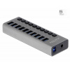 Delock 63670 USB Hub 10 portů USB-A USB 3.1 Gen1 5 GBit/s s konektorem USB C šedá 63670
