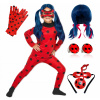 Kostým pre dievča - Biedronka Outfit + Parochňa + rukavice 110/116 m (Šaty Eliza 98/104)