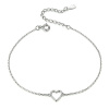 GRACE Silver Jewellery Stříbrný náramek s přívěskem ve tvaru srdce, stříbro 925/1000 NR-SCB159/23 Stříbrná 16 cm + 3 cm (prodloužení)