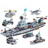STAVEBNICA 6v1 BATTLESHIP bojová loď 814 dielikov námorná loď helikoptéra tank (814 dielikov)