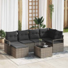 zahrada-XL Súprava záhradných pohoviek 7 pcs Sivá Poly ratan 3346459