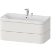 DURAVIT Happy D.2 Plus c-bonded závesná skrinka s nábytkovým umývadlom s dvomi otvormi, 2 zásuvky, 975 x 490 x 480 mm, nordická biela matná lakovaná, HP4638E3939