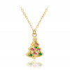 MINET Vianočný pozlátený strieborný náhrdelník CHRISTMAS TREE JMAS8044GN42