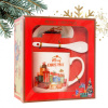 VIANOČNÝ HRNČEK - sada v krabičke s podšálkou a lyžičkou 400 ml