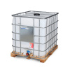 IBC kontajner Recobulk, drevená paleta, 1000 litrov, veko DN 150, uzáver DN 50