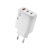 Sturdo Sturdo sieťová nabíjačka GaN 65W 2xPD+QC3.0, biela NSI-0090-STU-GAN65