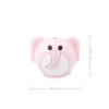 Silikónový korálik slon Baby Pink - 5 ks