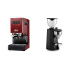 Gaggia New Classic E24, red + Rocket Espresso SUPER FAUSTO, black