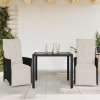 3dílný bistro set s poduškami černý polyratan Černý 3276863