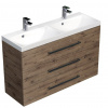 Swiss aqua technologies Koupelnová skříňka s dvojumyvadlem SAT Cube Way 120x76,5x40 cm dub wellington CUBE21203DW