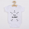 Detské body s potlačou New Baby Tati, to dáš! - krátky rukáv Biela 74 (6-9m)