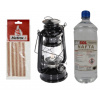 Sada: čierna petrolejová lampa, uzly, petrolej 1 liter (Sada: čierna petrolejová lampa, uzly, petrolej 1 liter)