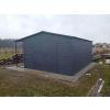 Plechová garáž GRAPHITE LINE 4x5m + 1m prístrešok sedlová strecha