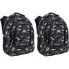 Dětský batoh s motivem dinosaurů a fosílií Back Up R 114, černý (Představujeme ideální batoh pro každého chlapce, který je fascinován světem vyhynulých plazů. Tento model s obrázky dinosaurů a jejich