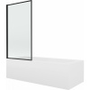 Mexen Vega obdĺžniková vaňa 160 x 70 cm s obkladom a 1-krídlovou sprchovou zástenou 70 cm, čierny vzor - 550116070X9307017070