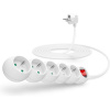 CONNECT IT predlžovací kábel 230V 5 zásuviek s vypínačom 5m biely