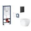 Grohe Rapid SL - Set predstenovej inštalácie, klozetu, dosky SoftClose, tlačidla Even a súpravy na vhadzovanie tabliet, phantom black SANI11BB5137
