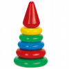 Teddies Skládanka pyramida s kroužky malá plast v síťce