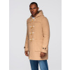 Ombre Men's wool and hooded duffle coat - light brown krémová L Ombre 5907064532131
