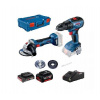 Bosch Náradie - 18V AKU súprava vŕtacieho skrutkovača a uhlovej brúsky, 1x aku 2,0 Ah Li-Ion, 1x aku 5,0 Ah Li-Ion, nabíjačka 0615990M47